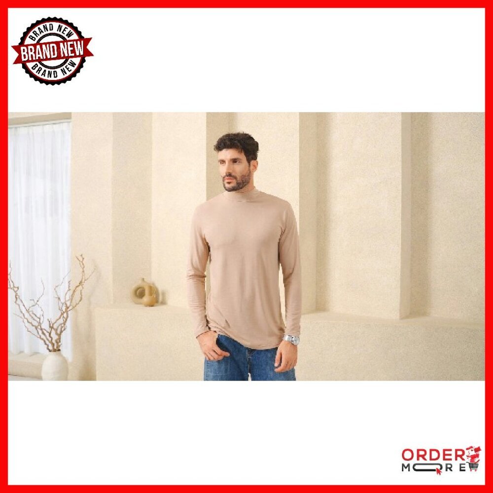 Men's Mock Turtleneck 5-Pack Long Sleeve Slim Fit Lightweight Shirts - Picture 8 of 8